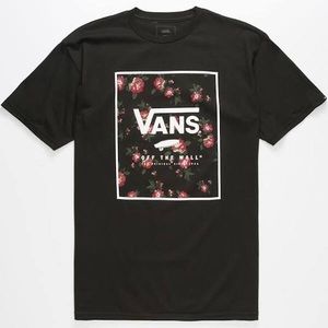 Vans Rose Print Box Tee - Black - Classic Fit - L